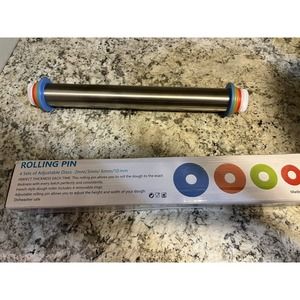 4 Sets Stainless Steel Rolling Pins with Adjustable Discs 2/3/6/10mm Baking